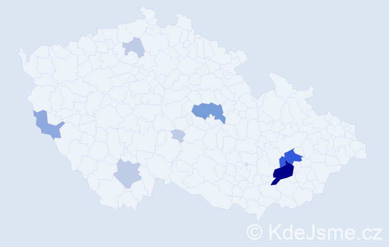 Příjmení: 'Plško', počet výskytů 24 v celé ČR