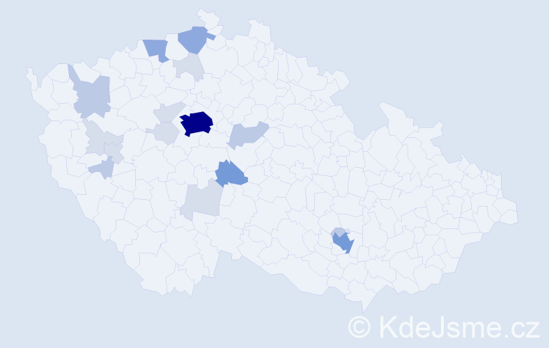 Příjmení: 'Mančalová', počet výskytů 51 v celé ČR
