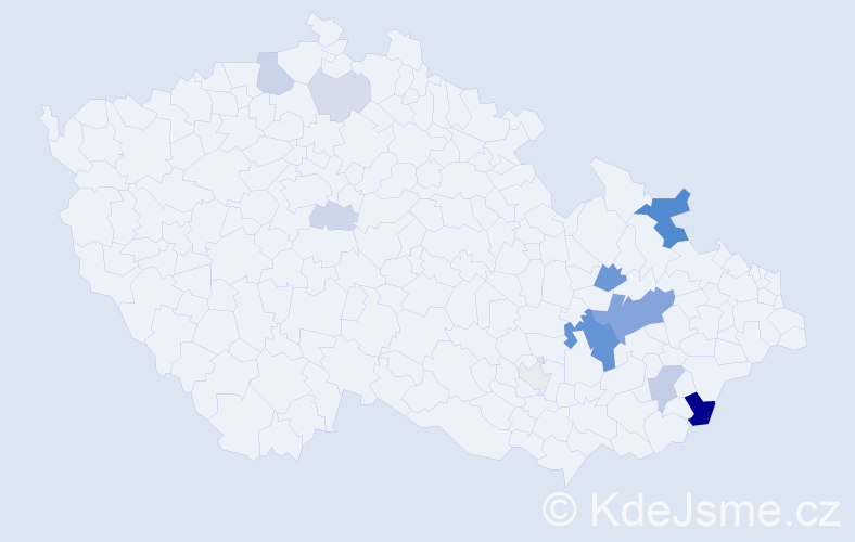 Příjmení: 'Čundrlová', počet výskytů 35 v celé ČR