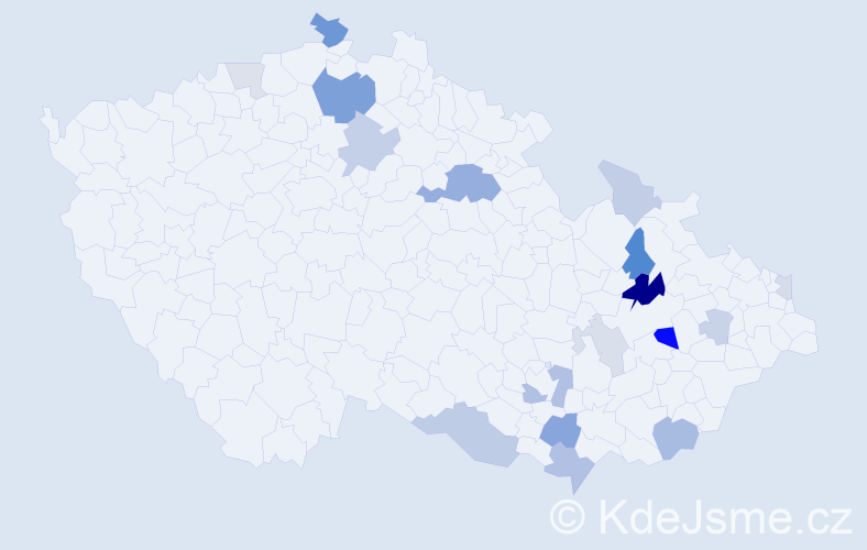 Příjmení: 'Merka', počet výskytů 41 v celé ČR