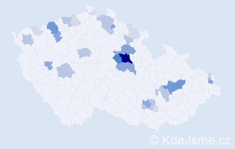 Příjmení: 'Kvoch', počet výskytů 90 v celé ČR