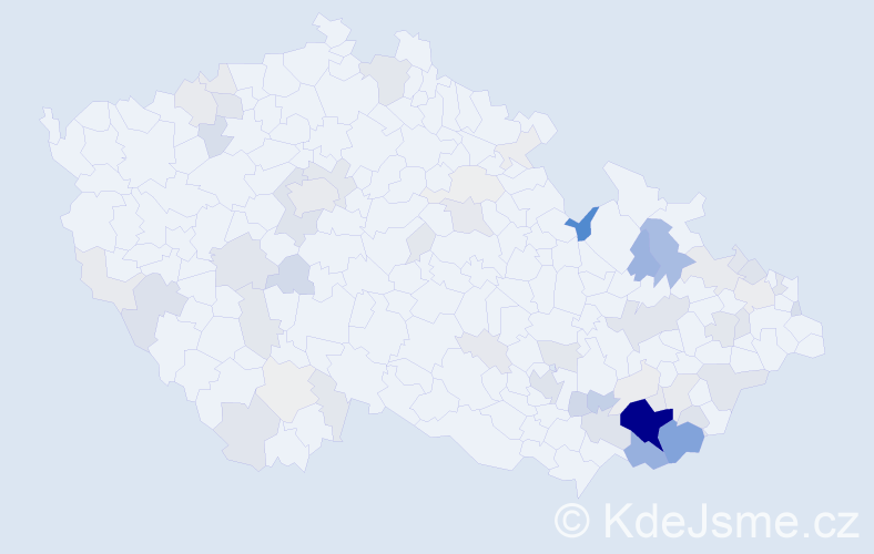 Příjmení: 'Habarta', počet výskytů 264 v celé ČR