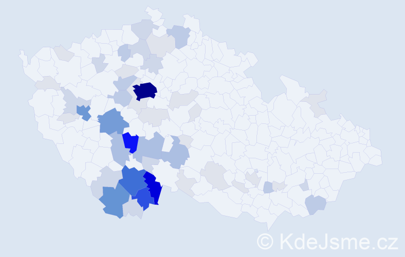 Příjmení: 'Baštýřová', počet výskytů 204 v celé ČR