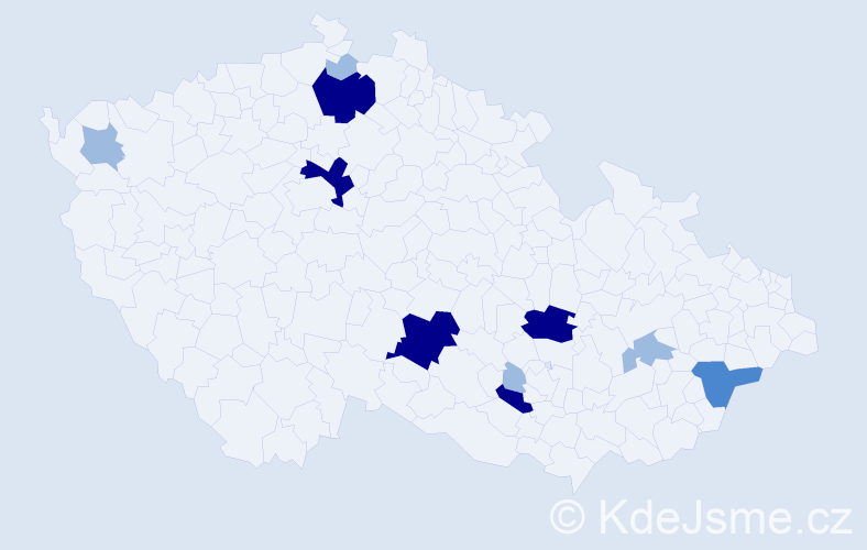 Příjmení: 'Kunková', počet výskytů 26 v celé ČR
