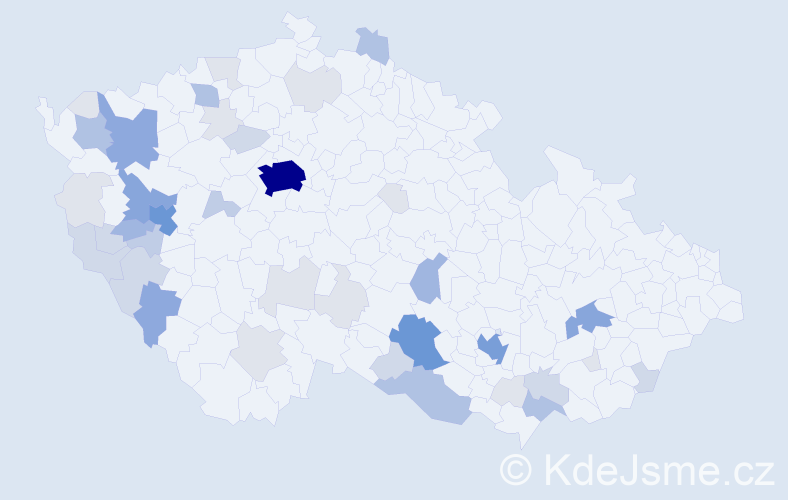 Příjmení: 'Kadera', počet výskytů 149 v celé ČR