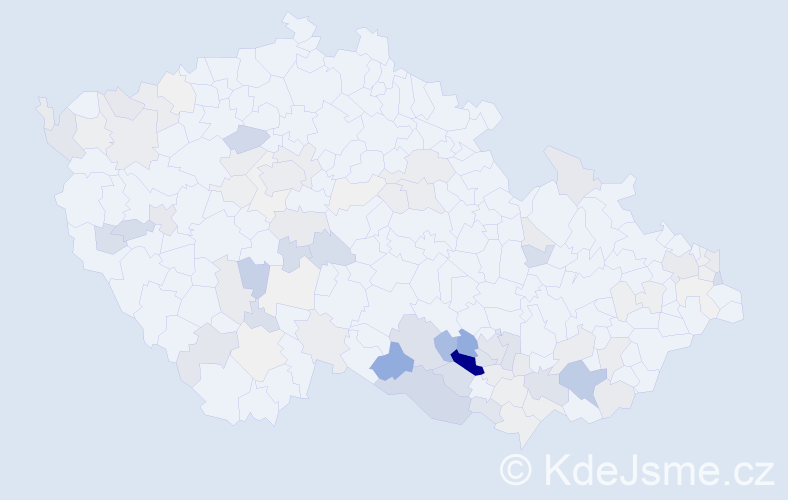 Příjmení: 'Kocábová', počet výskytů 344 v celé ČR