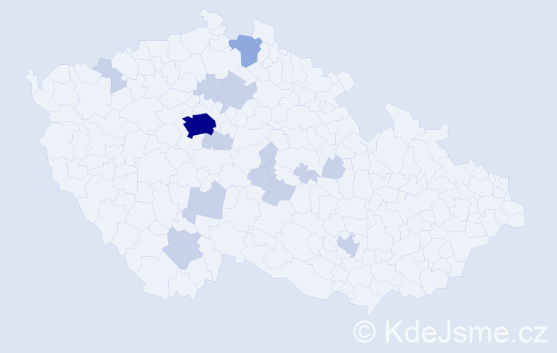 Příjmení: 'Nod', počet výskytů 26 v celé ČR