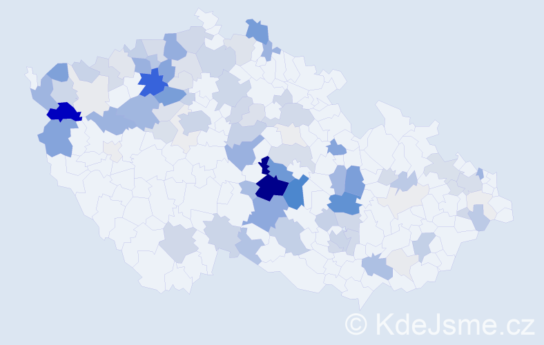 Příjmení: 'Henzlová', počet výskytů 411 v celé ČR