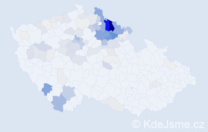 Příjmení: 'Jiřička', počet výskytů 327 v celé ČR