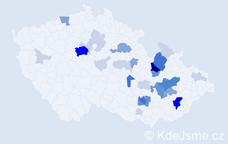 Příjmení: 'Kutal', počet výskytů 99 v celé ČR