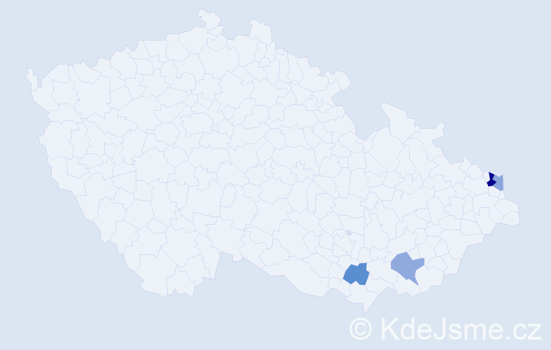Příjmení: 'Slivenská', počet výskytů 6 v celé ČR