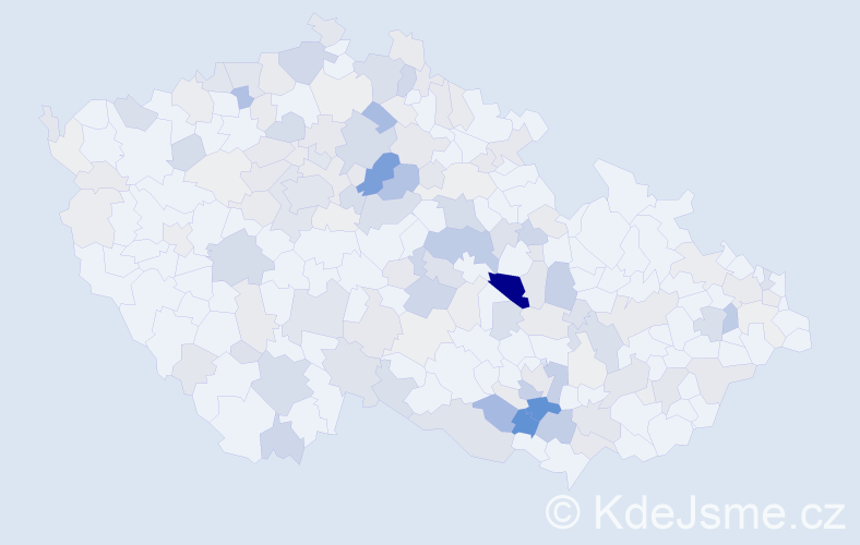 Příjmení: 'Soukal', počet výskytů 494 v celé ČR