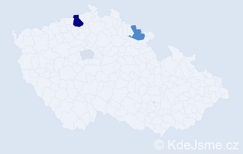 Příjmení: 'Malbeck', počet výskytů 5 v celé ČR