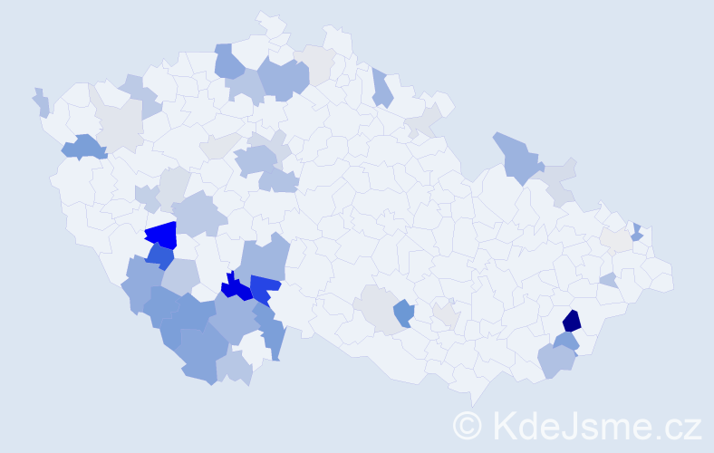 Příjmení: 'Drhová', počet výskytů 154 v celé ČR