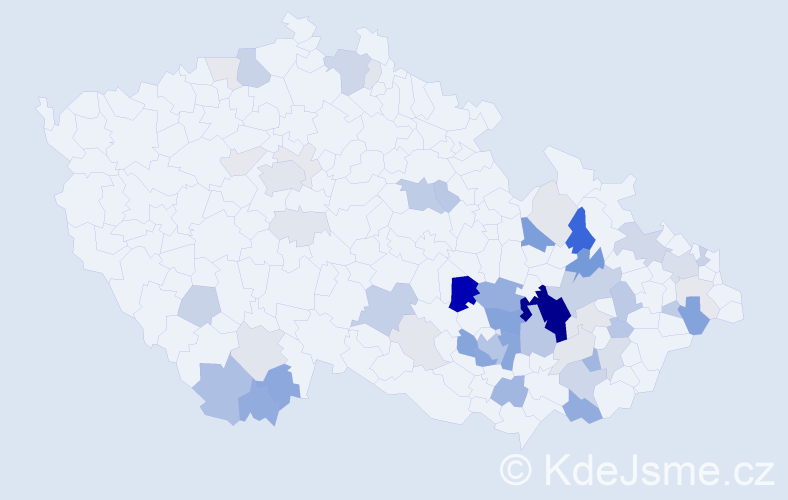 Příjmení: 'Brablec', počet výskytů 194 v celé ČR