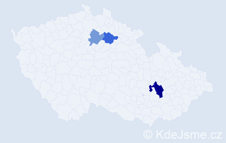 Příjmení: 'Kébl', počet výskytů 5 v celé ČR