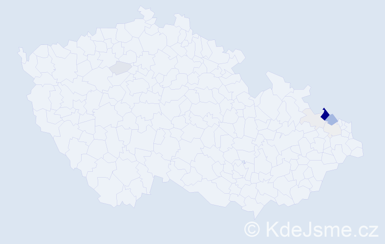 Příjmení: 'Kerlínová', počet výskytů 25 v celé ČR