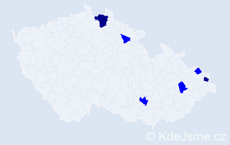 Příjmení: 'Rymer', počet výskytů 8 v celé ČR