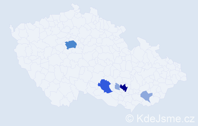 Příjmení: 'Drdlíčková', počet výskytů 12 v celé ČR