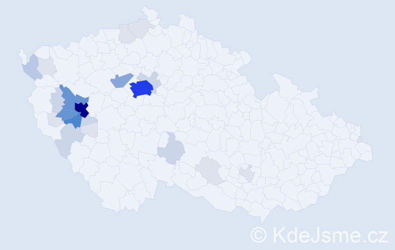 Příjmení: 'Fikrle', počet výskytů 105 v celé ČR