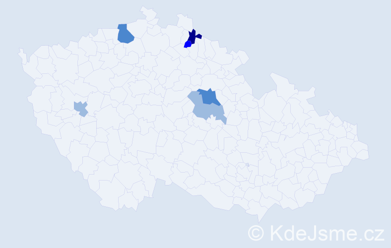 Příjmení: 'Tilerová', počet výskytů 14 v celé ČR