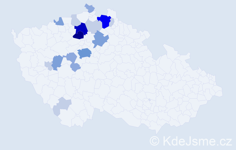 Příjmení: 'Abrtová', počet výskytů 54 v celé ČR