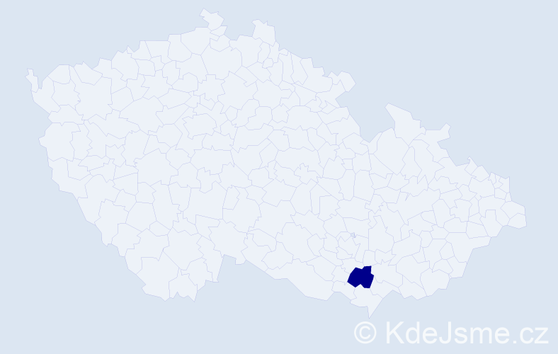 Příjmení: 'Meštra', počet výskytů 1 v celé ČR