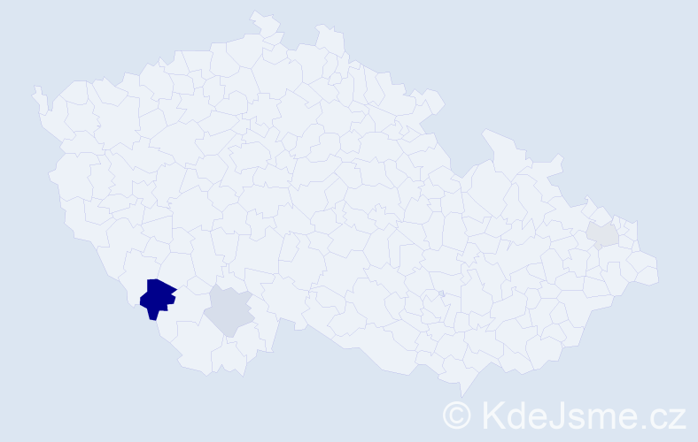 Příjmení: 'Běgoňová', počet výskytů 5 v celé ČR