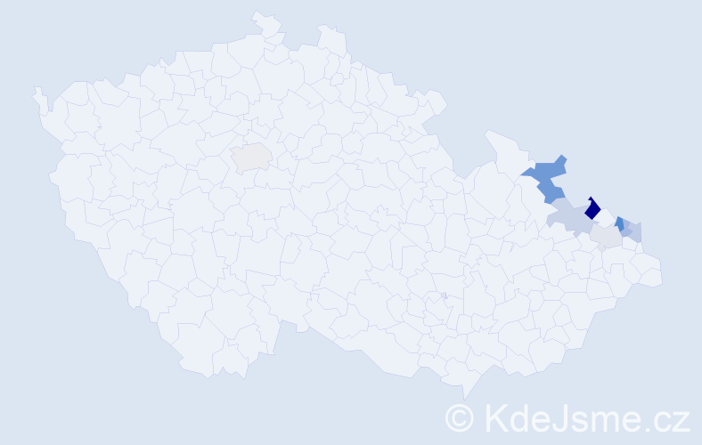 Příjmení: 'Pafčuga', počet výskytů 12 v celé ČR