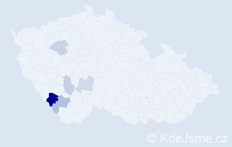Příjmení: 'Chroňák', počet výskytů 20 v celé ČR