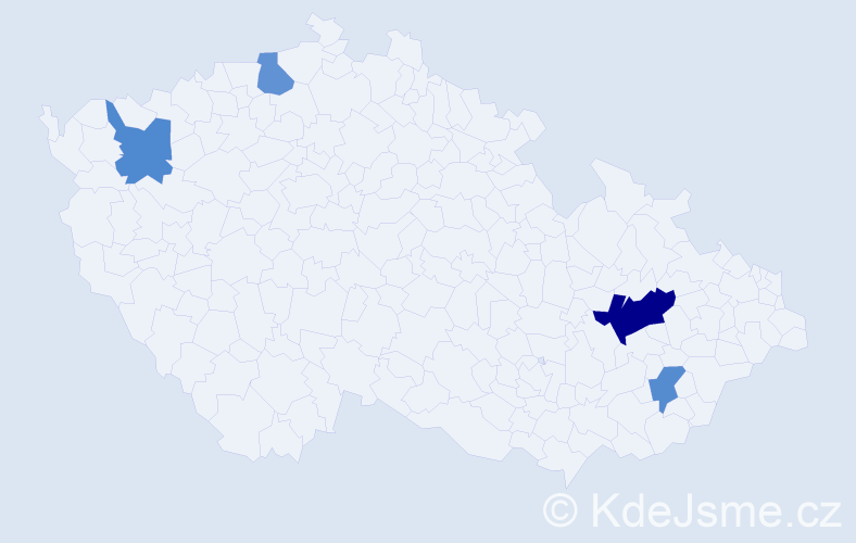 Příjmení: 'Cagaňová', počet výskytů 6 v celé ČR