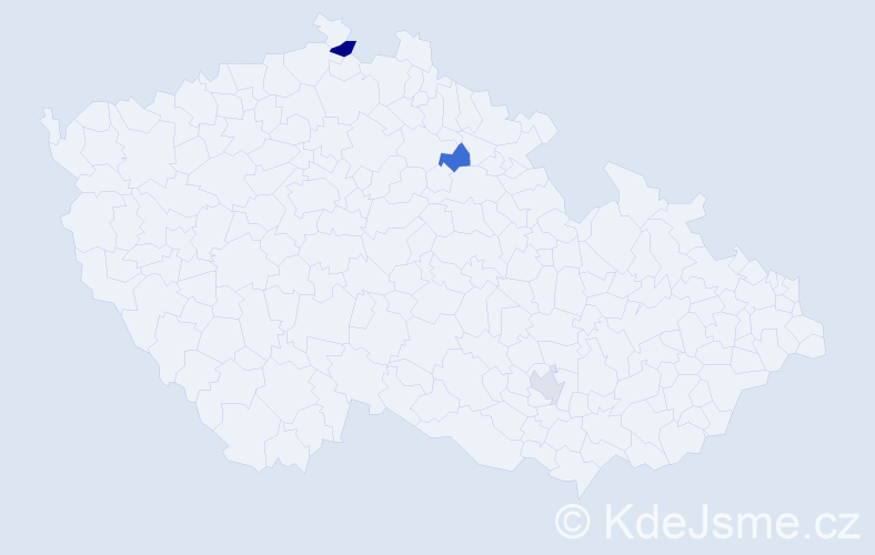 Příjmení: 'Mášiková', počet výskytů 4 v celé ČR