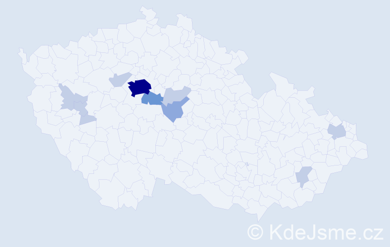Příjmení: 'Čadinová', počet výskytů 24 v celé ČR