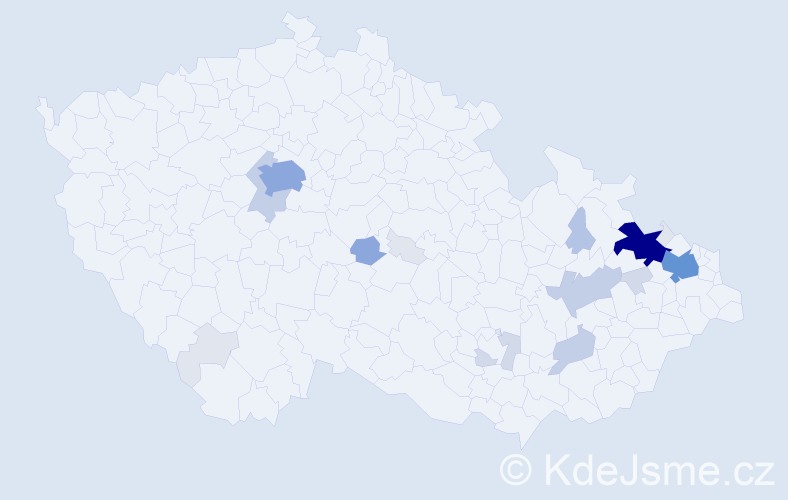 Příjmení: 'Vavrla', počet výskytů 80 v celé ČR