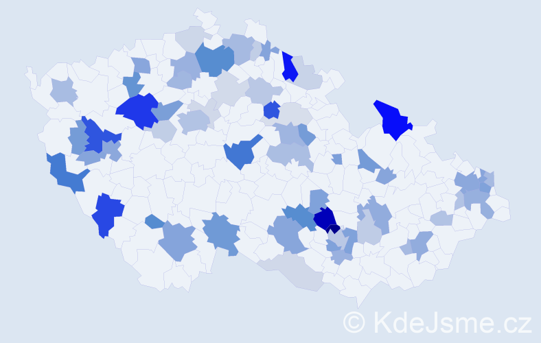 Příjmení: 'Chovan', počet výskytů 167 v celé ČR