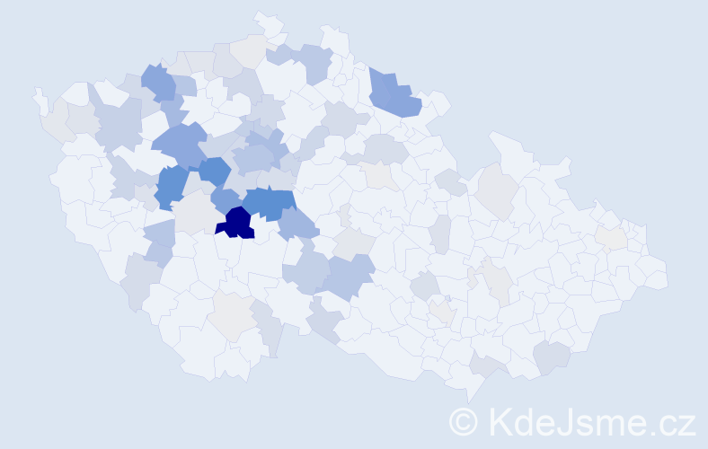 Příjmení: 'Kodet', počet výskytů 270 v celé ČR