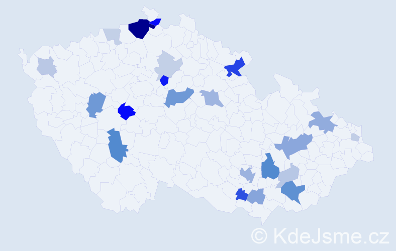Příjmení: 'Forró', počet výskytů 54 v celé ČR