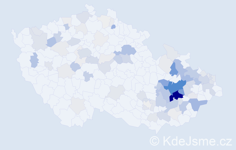 Příjmení: 'Čecháková', počet výskytů 335 v celé ČR