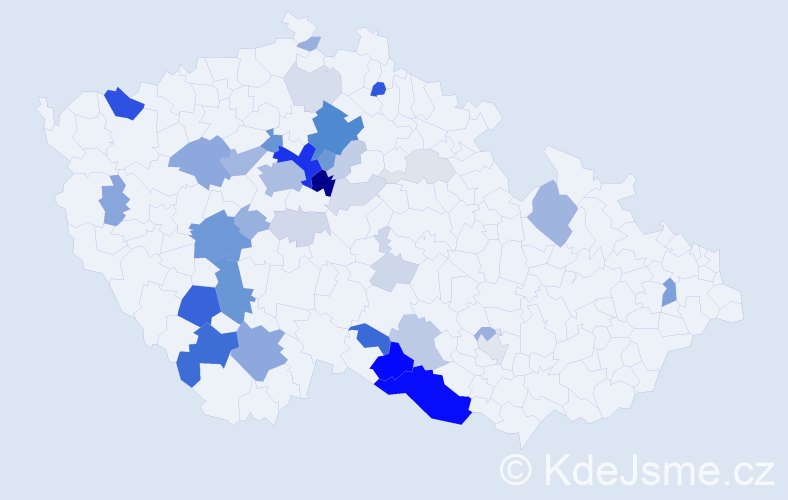Příjmení: 'Fouček', počet výskytů 146 v celé ČR