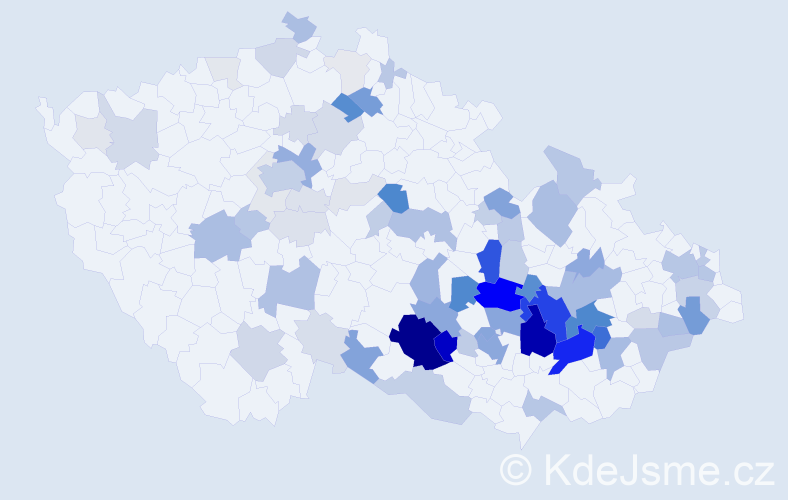 Příjmení: 'Jura', počet výskytů 321 v celé ČR