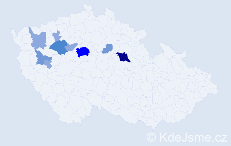 Příjmení: 'Smereková', počet výskytů 21 v celé ČR