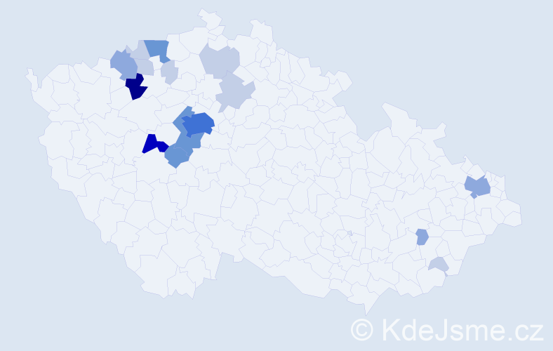 Příjmení: 'Chot', počet výskytů 51 v celé ČR
