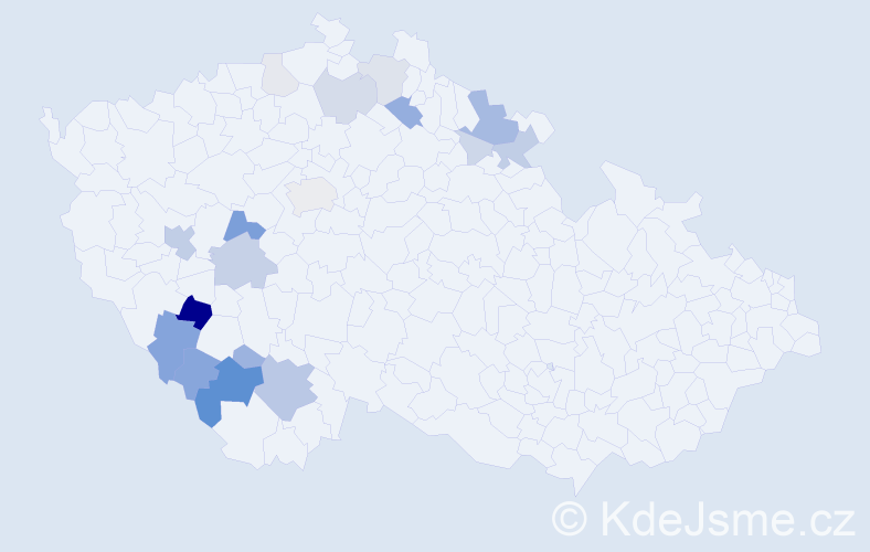 Příjmení: 'Lád', počet výskytů 59 v celé ČR