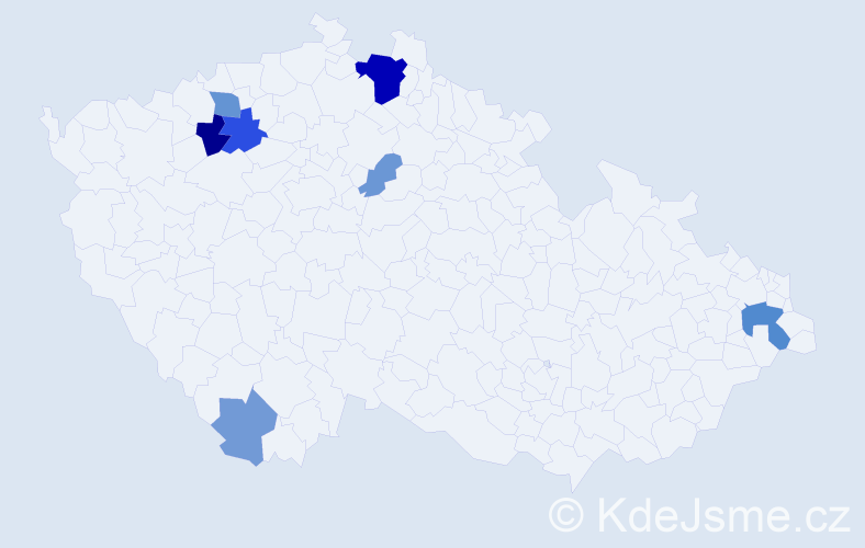 Příjmení: 'Matunák', počet výskytů 18 v celé ČR