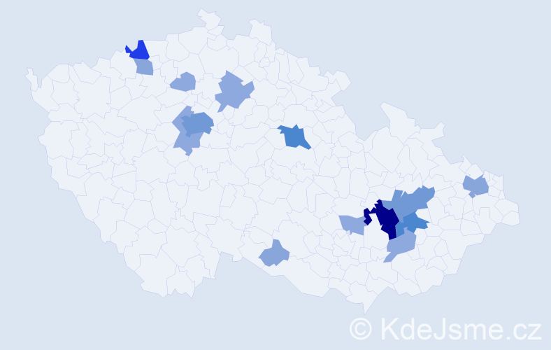 Příjmení: 'Francírek', počet výskytů 40 v celé ČR