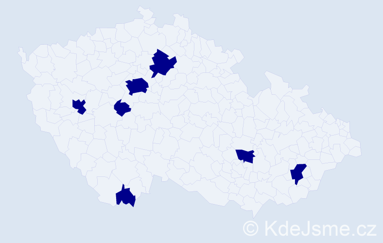 Příjmení: 'Ulzii', počet výskytů 7 v celé ČR