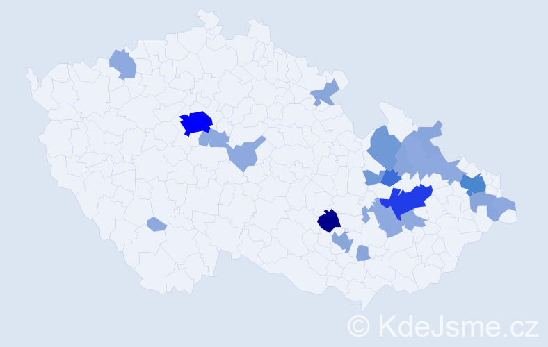 Příjmení: 'Kappel', počet výskytů 58 v celé ČR