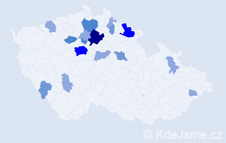 Příjmení: 'Kohoušek', počet výskytů 37 v celé ČR