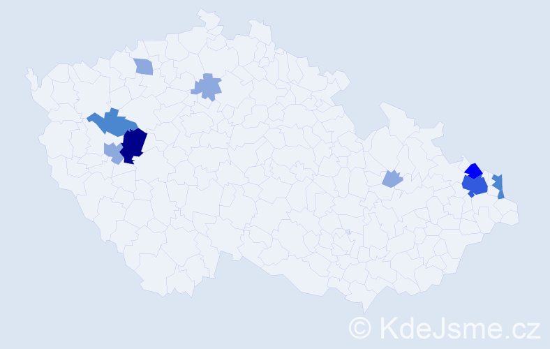 Příjmení: 'Stenzel', počet výskytů 22 v celé ČR