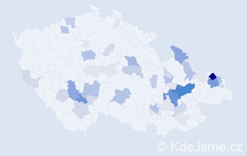 Příjmení: 'Čecháčková', počet výskytů 174 v celé ČR
